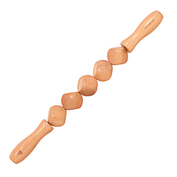 PYSEAN Wooden Massage Rollers Multifunctional 5 Cubic Massager for Body