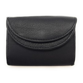 Genuine Leather Mini Purse Changing Purse Holiday Purse, black, Modern