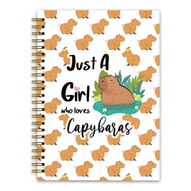 NaZaUK Spiral Journal Notebook, Just Girl Who Love Capybaras, Ecuadorans Escolares, Capybara School Supplies, Capybara stuff, school supplies cute, Hardcover Spiral Notebook 5.5x8.3