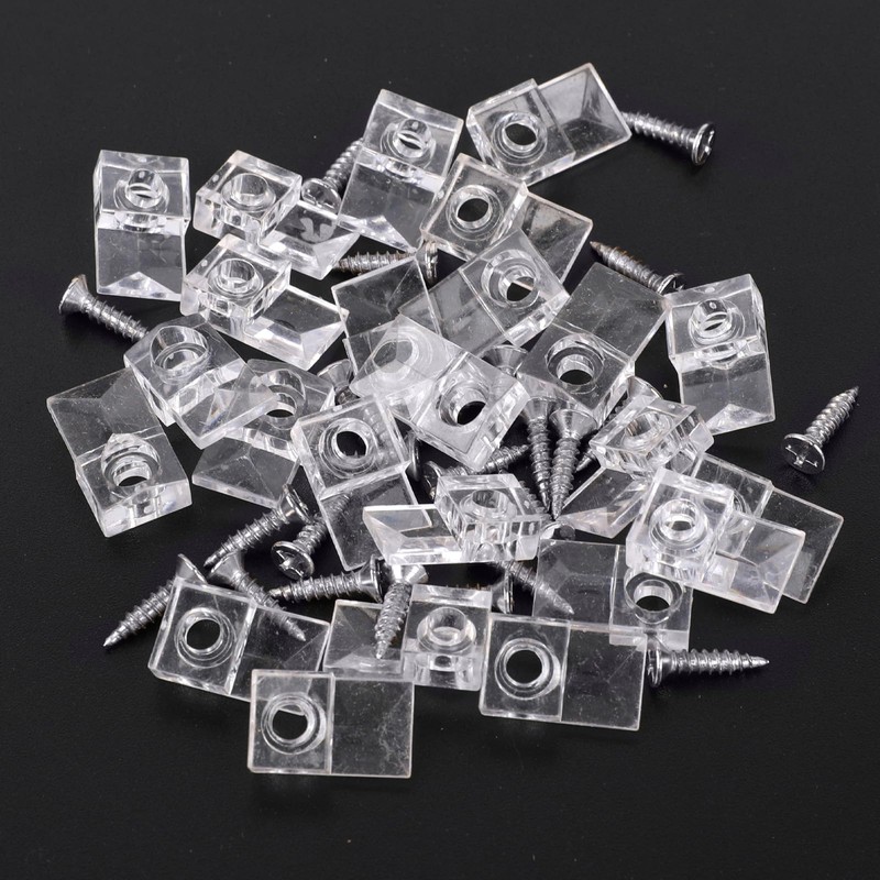 25Pcs Mirror Hangers for The Wall, Mirror Holder Clips, Clear