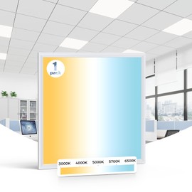 Aphyni 1 Pack 2x2 LED Flat Panel Light, 5CCT Selectable 3000/4000/5000/5700/6500K, 30/35/40/45/50W 5500Lm 0-10V Dimmable 2x2FT LED Troffer Light Drop Ceiling for Commercial Office