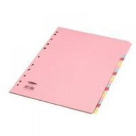 Concord Subject Dividers 230 Micron 20-Part A4 4x5 Colours Assorted Ref 74099/J40