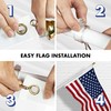 G128 Combo Pack: 6 Ft Aluminum Spinning Flagpole (White) &