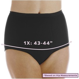 1-Pack Women's Maximum Absorbency Reusable Bladder Control Panties Black 1X (Fits Hip: 43-44")