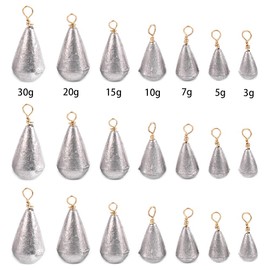 21 Pcs Fishing Sinkers Iron Weight Fish Casting Tool Set Tear Drop Style Sinkers Angler Tackle Accessory