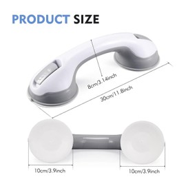 Pack of 2 Grab Bars for Seniors, Bath Handle, Handle Bars, Shower Handle, No Drilling, Grab Bar with Suction Cup, for Disabled and Elderly People