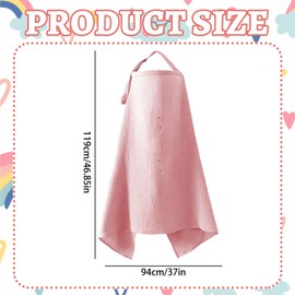 ZcrPrn Breastfeeding Cover, Baby Car Seat Cover, 2-In-1 Breathable Car Seat Cover Baby, Adjustable Nursing Cover, Lightweight Baby Car Seat Protector for Travel and Daily Use (pink)