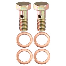 X AUTOHAUX 2 Set Banjo Bolt Brake Fitting Adapter Kit M8x1 Brake Line Thread Banjo Bolt with 8mm Washers