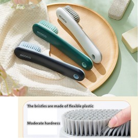 MEIJMJIA - Washing Brush, Cleaning Brush with Extra Hard Bristles for Cleaning Clothes, Shoes, Tiles, Kitchen, Bathroom (Blue/with Handle)