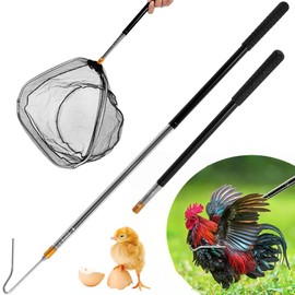 Abizarch Telescopic Chicken Catcher Leg Hook， 58.5 Inch Chicken Net Catcher with Non Slip Rubber Handle, Can Withstand 3.5 lbs Chicken,Farm Tools for Poultry Chicken Turkeys Geese Ducks