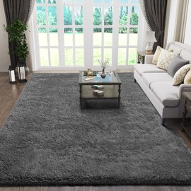 Ophanie Rugs for Living Room, Upgrade Non-Slip Fluffy Soft 5x8 Area Rug, Shag Large Fuzzy Plush Carpets for Bedroom Grey, Shaggy Gray Kids Boys Girls Dorm Nursery Home Decor Aesthetic