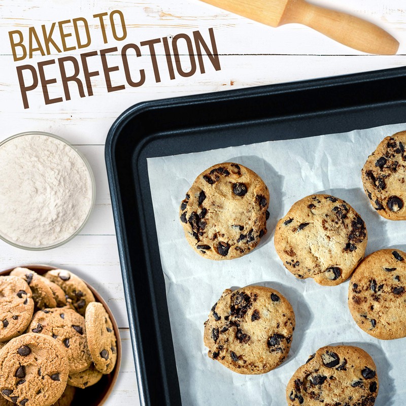 NutriChef Non-Stick Cookie Sheet Baking Pans, 2-Piece Oven Baking Trays