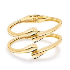 Lyithary 14K Gold Love Bracelet Set for Women, Romantic Heart Couple Bracelets Gift for Her, Valentine's Day Anniversary Wedding Promise Jewelry Gift (2pcs Gold)