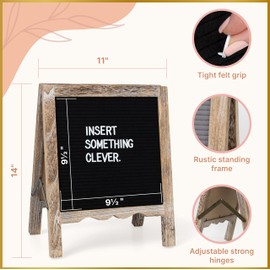 QingE® Double-sided Standing Letter Boards || Felt Board || 725 Characters in two Colors || Changeable Letter Boards || Home Decor || Shops & Stores Display || Announcement Board