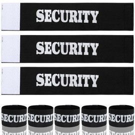 jiawaggag Set of 5 security bracelets with Velcro bandage, black security patch for sporting events, 35 cm x 7 cm