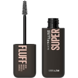Maybelline Superfluff Volumizing Brow Mousse, All Day Tinted Brow Gel For Soft Full Brows, Black, 1 Count