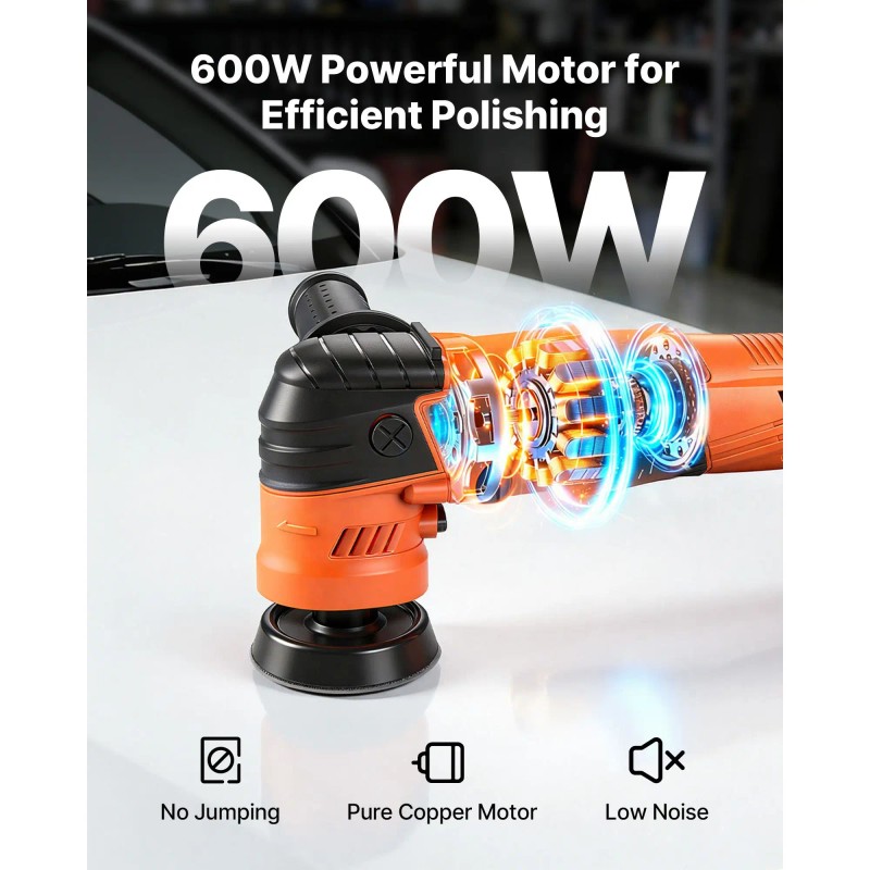 "600W 6-Speed Car Buffer Polisher Waxer Kit (1.2"/2"/3") for Cars
