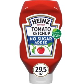 Heinz Tomato Ketchup with No Sugar Added, 29.5 oz Bottle, Casein Free