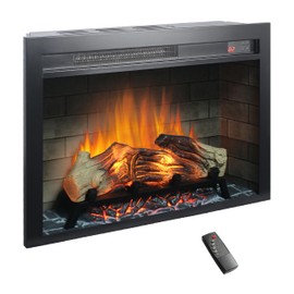 Innoflame 28" Electric Fireplace Insert, Adjustable 8 Flame Colors/Thermostat, Remote, Timer, Fireplace Heater for Living Room, 1400W(26.4"x20")