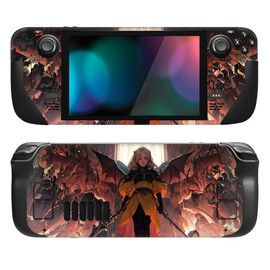 PlayVital Full Set Protective Skin Decal for Steam Deck LCD, Custom Stickers Vinyl Cover for Steam Deck OLED - Infernal Messenger