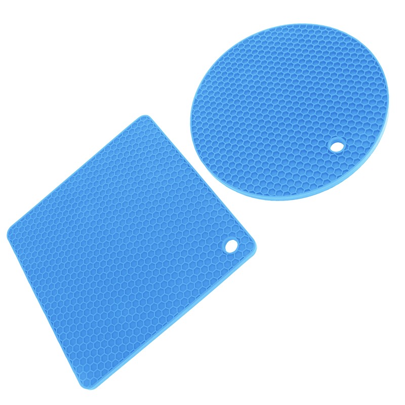 5 PCS 2 Round 3 Square Silicone Honeycomb Mat Multipurpose