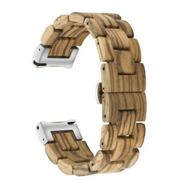 AIYIBEN Quick Release Watch Strap Natural Wood Choice of Bracelet Colour and Width 18mm, 19mm, 20mm, 21mm, 22mm, 23mm or 24mm