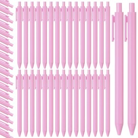 Fulmoon 50 Pcs Ballpoint Pens Bulk Retractable Comfortable Writing Pens Cute Back to School Supplies in Medium Point 1.0 mm for Teacher Student Bridal Shower Baby Shower (Light Pink,Black Ink)