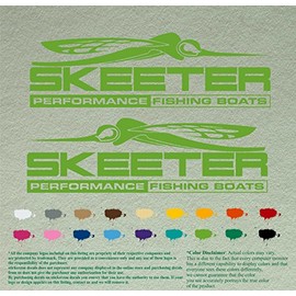 Pair of Skeeter Performance Boats Compatible Replacement Decals Vinyl Stickers Boat Outboard Motor Set of 2 (12", Lime Green 063)