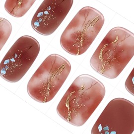 DANNI&TONI Gel Nail Seal, Red, Adult Style Nail, Kimono Nail, Nail Seal, Hardened Type, Lasting for 2 Weeks, Odorless, Waterproof, SGS Certified, Safe, Semi-Hardened, Gel Nails, Red, Brown, Nail Seal,