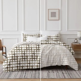 Delara Organic Cotton Queen Duvet Cover Set – 3 Piece Bedding Set - Soft Queen Comforter Cover w/ 2 Shams, Cover has Buttons + Corner Ties – Machine Washable - GOTS Certified