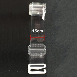 Meiyea 2 Pairs Invisible Soft Clear Frosted Non-Slip Adjustable Transparent Replacement Shoulder Bra Strap-1CM