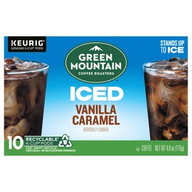 Green Mountain Coffee Roasters, Coffee Brew Over Ice Caramel Vanilla Kcup 12 Count, 4 Ounce