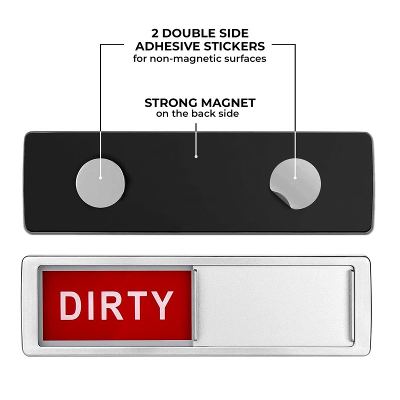 Premium Clean Dirty Magnet for Dishwashers (Green/Red)