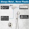 POP SANITARYWARE Shower Faucet Set Brushed Nickel 8 Inch Rain
