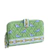 Vera Bradley Premium Cotton Large Tab Wallet, Green Birds