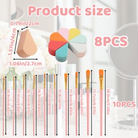 Schminkschwamm Pinsel Set Schmink, 2-Teiliges Kinderschminken Set Mit 10 Pinseln Und 8 Schwämmen, Ideal Für Theaterschminke, Kinderschminke Und Fasching, Leicht Zu Reinigen Und Hautfreundlich