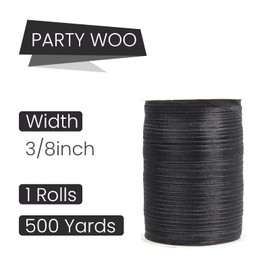 3/8 Inch Black Organza Ribbon for Gift Wrapping, 500 Yards Craft Sheer Chiffon Ribbon for Wedding, Gift Wrapping, Holiday Decoration, Bow Making, Wreath, DIY Crafts