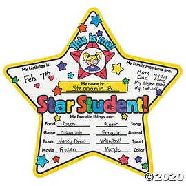 Star Student Poster- 30 Color Your Own Activities - Classroom Teacher Supplies and Home Educational