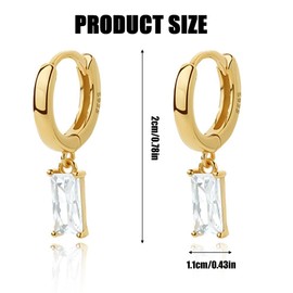 REQAG Women's Earrings with White Gold, Hoop Earrings Gold for Women Earrings Hoop Gold for Girls and Men, 2 Pieces
