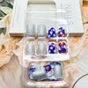 24Pcs 4th of July Silver Glitter Press on Nails Short