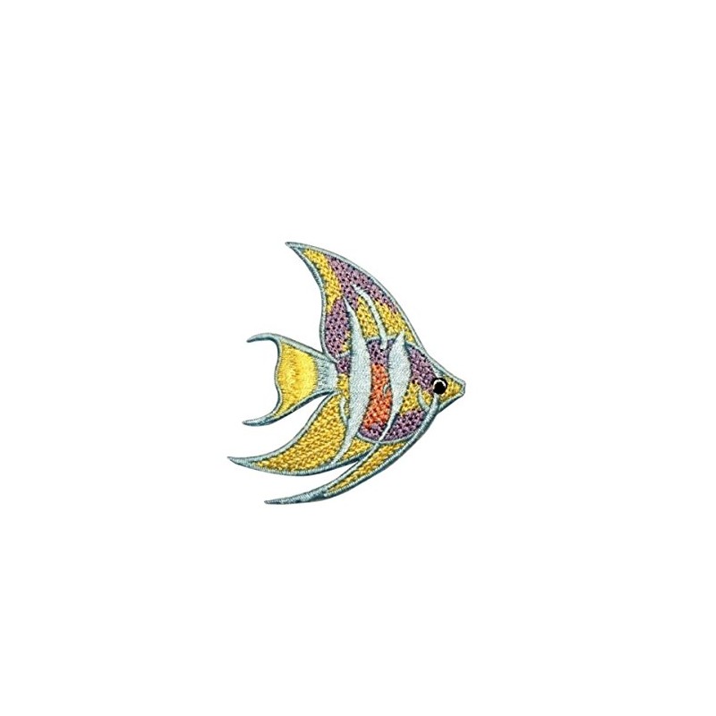 ID 0267A Small Long Fin Angel Fish Patch Ocean Embroidered