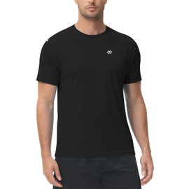 MoFiz UV Shirt Men's Water Swimming Shirt Swimming T-Shirt for Surfing Quick Drying Rash Guard Hiking Functional Shirt, black