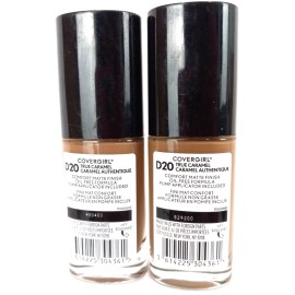 Covergirl Trublend Matte Made Liquid Foundation D20 True Caramel 12-hr LOT of 2