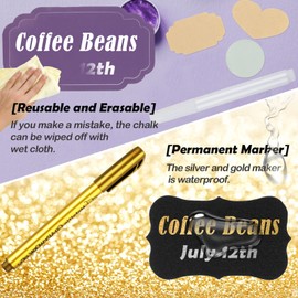 Hianjoo Pegatinas Pizarra 14 Piezas 242Pcs, Etiquetas Adhesivas Amovible Reutilizable Coloré 1 Marcador Permanente 1 Bolígrafo de Tiza Borrable para Decorar Especias Tarros Despensa Vino Cocina Hogar Oficina