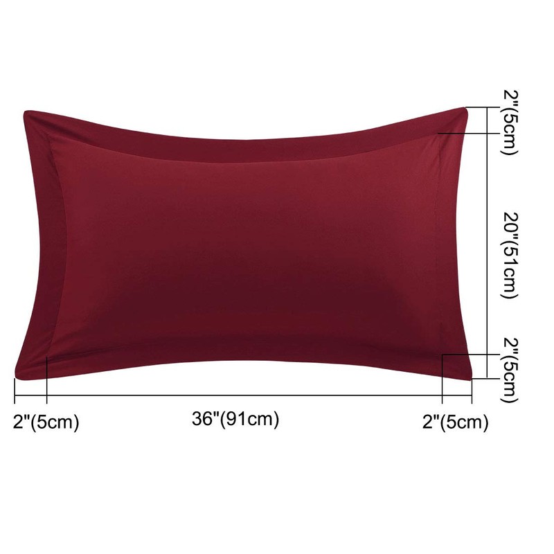 PiccoCasa Pillow Shams Double Brushed Microfiber, 2 Packs Pillowcases with