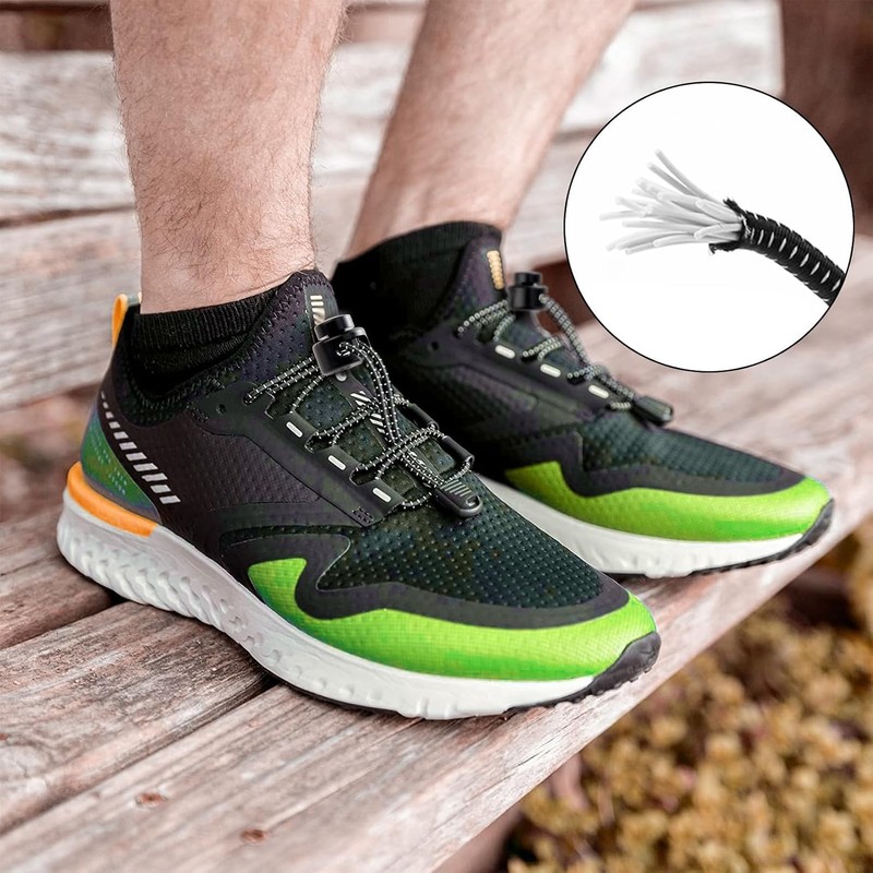 4 Pares Cordones Elasticos para Tenis, Agujetas Elasticas, Ajustables con