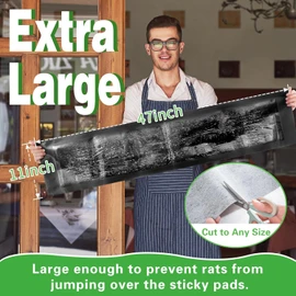 Kittmip 6 Pack 47 x 11 Mouse Glue Traps, Large Super Sticky Rat Glue Traps, Anti Slip and Pet Friendly, Peanut Scented Mice Sticky Board That Work for Home Indoor Outdoor Restaurant Kitchen Office
