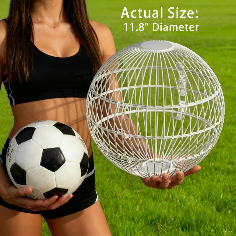TINAFEITEM Rolling Small Animal Cage 11.8 inches, Metal Mesh Ball Cage