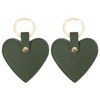 PATIKIL Heart Leather Keychains, 2 Pack Heart Leather Key Fobs