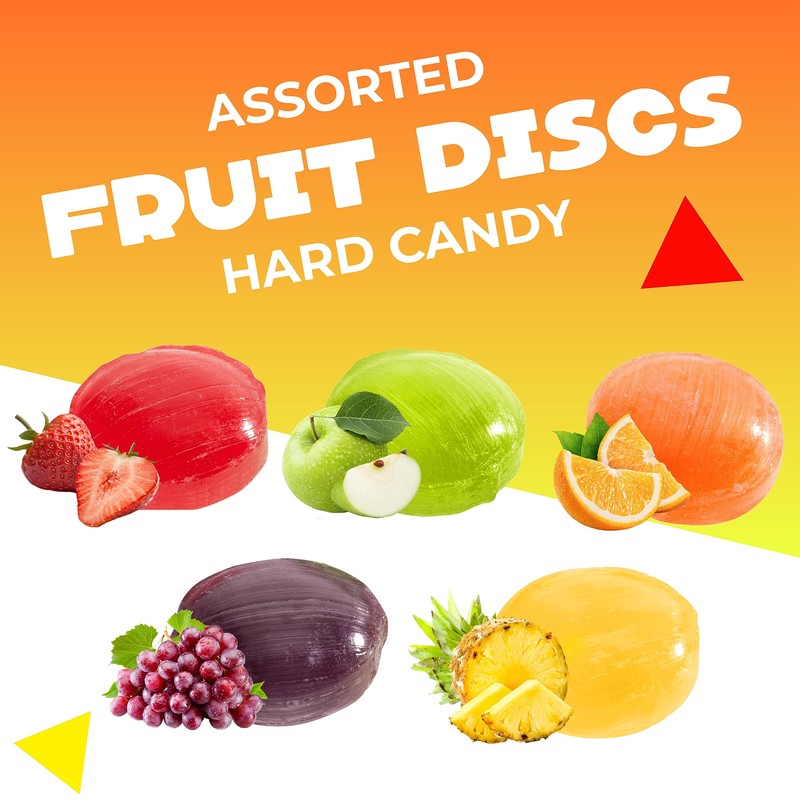 Assorted Fruit Discs Hard Candy (1 Pound Bag - Approx.